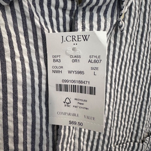 NWT J. Crew Seersucker Shirt - Picture 5 of 5